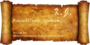 Kacsándi Joakim névjegykártya